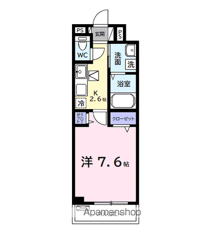 メゾンドール(1K/1階)の間取り写真