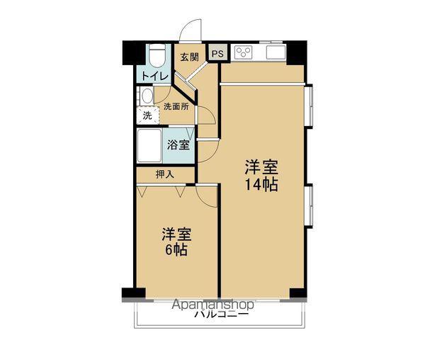 メゾン栗田(1LDK/3階)の間取り写真