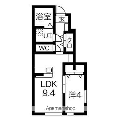 フルールポミエ A(1LDK/1階)の間取り写真