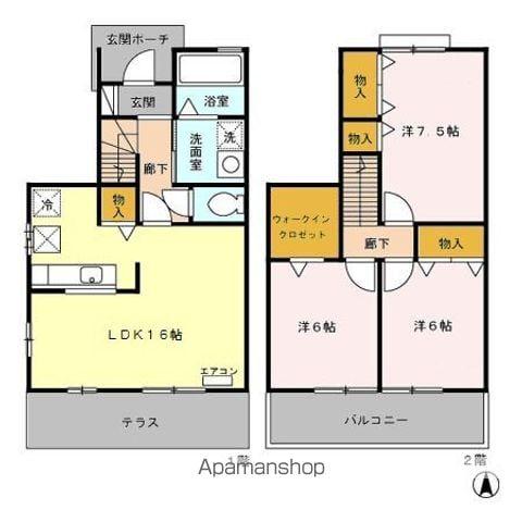 GREEN FOREST聖蹟(3LDK)の間取り写真