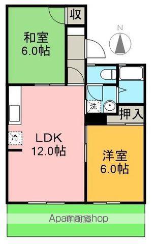 キャステール・エル(2LDK/1階)の間取り写真