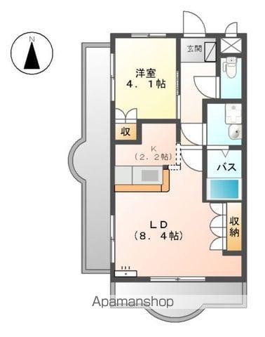 プラチナボス(1LDK/3階)の間取り写真
