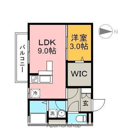 シルフィ越前町(1LDK/2階)の間取り写真