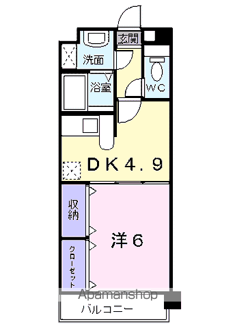 レルベ保田窪(1DK/4階)の間取り写真