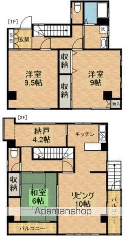 山手線 高田馬場駅 徒歩7分 2階建 築45年(3SLDK)の間取り写真