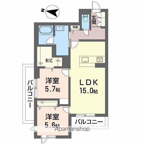 BEREOさくら坂(2LDK/3階)の間取り写真