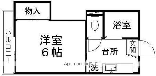 ピースフル立町A棟(1K/2階)の間取り写真