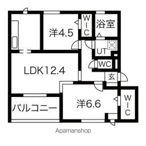 ウエスト COURT(2LDK/2階)の間取り写真