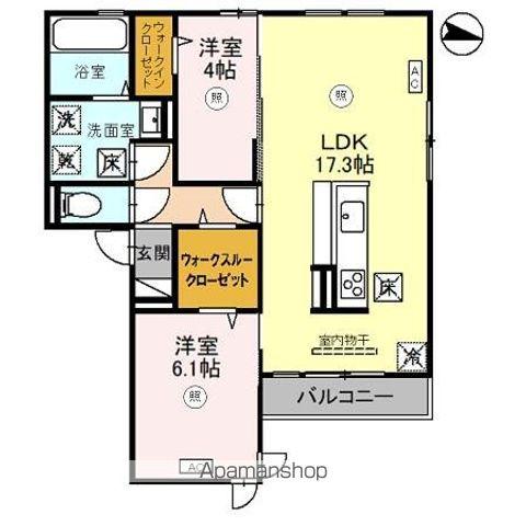 D-ROOM尾崎丁(2LDK/1階)の間取り写真