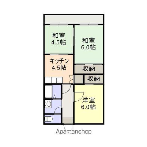 グランドールマンション(3K/5階)の間取り写真