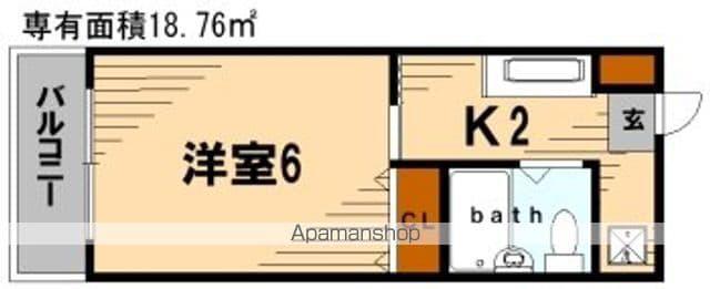 パレスストリーム(1K/2階)の間取り写真