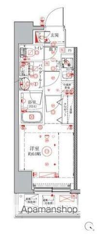 クレイシアIDZ横浜桜木町(1K/3階)の間取り写真