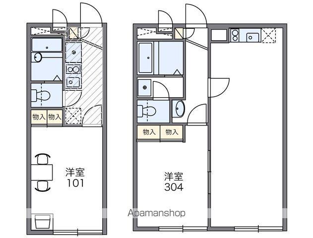 レオパレス下連雀(1K/3階)の間取り写真