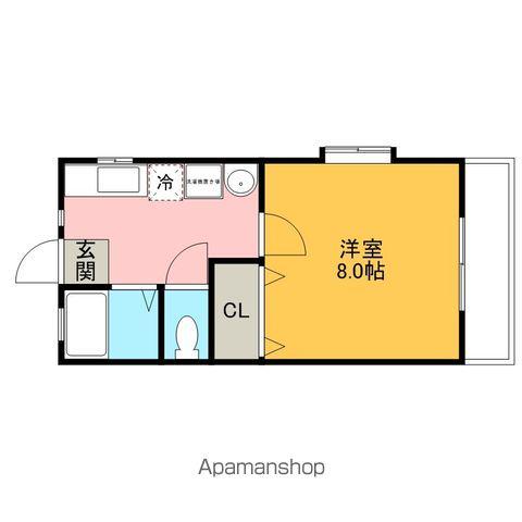 グランビュー船岡(1K/1階)の間取り写真