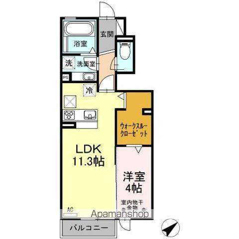 リュイソー(1LDK/1階)の間取り写真