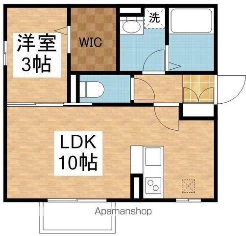 ピースフルベル(1LDK/1階)の間取り写真