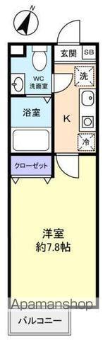 セレーナ中央(1K/2階)の間取り写真