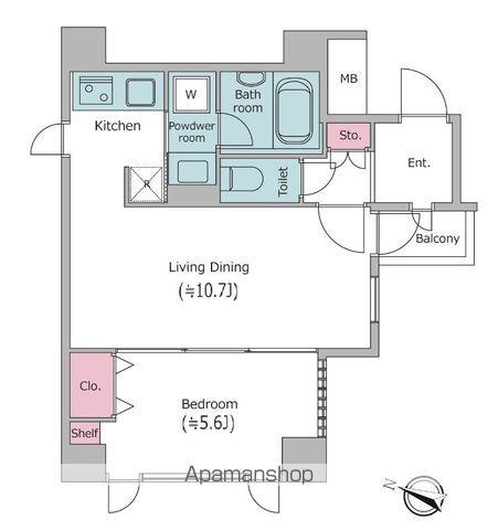 レジディア文京千石(1LDK/10階)の間取り写真