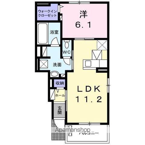 クワイエットハイツE(1LDK/1階)の間取り写真