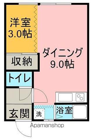 アパートメント木村(1DK/1階)の間取り写真