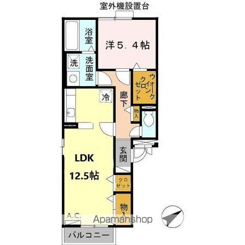 シェソワ鶴見緑地(1LDK/1階)の間取り写真