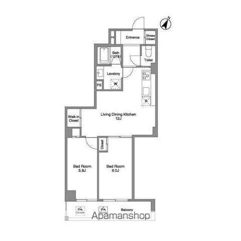 BPRレジデンス練馬富士見台(2LDK/3階)の間取り写真