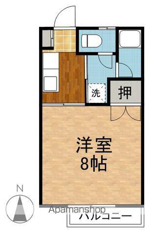 グリーンハイムA棟(1K/2階)の間取り写真