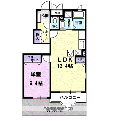 プレットヴィラ(1LDK/1階)の間取り写真