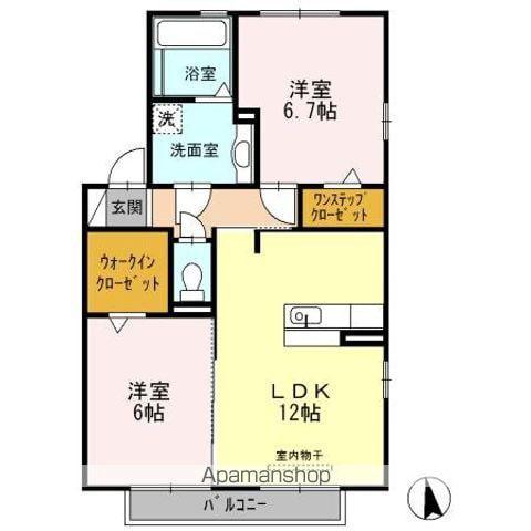 モーリD(2LDK/2階)の間取り写真