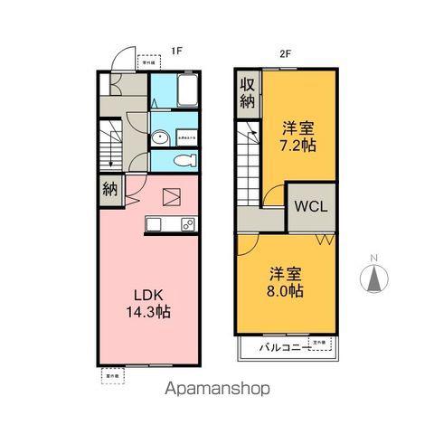 リッツハウス C・D棟(2LDK)の間取り写真