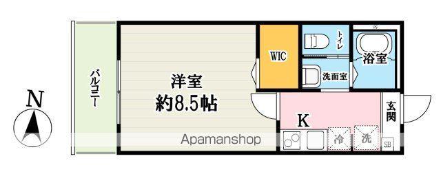キャメル狭山市富士見(1K/3階)の間取り写真
