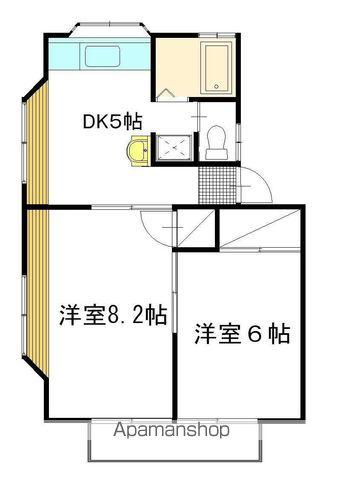 ドミシィールエスト B棟(2K/2階)の間取り写真