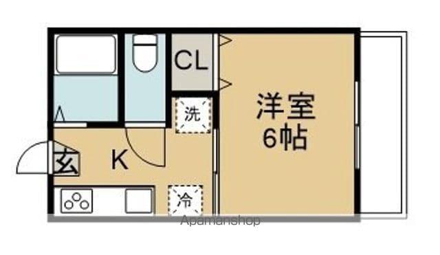 コーポ保坂Ⅱ(1K/2階)の間取り写真