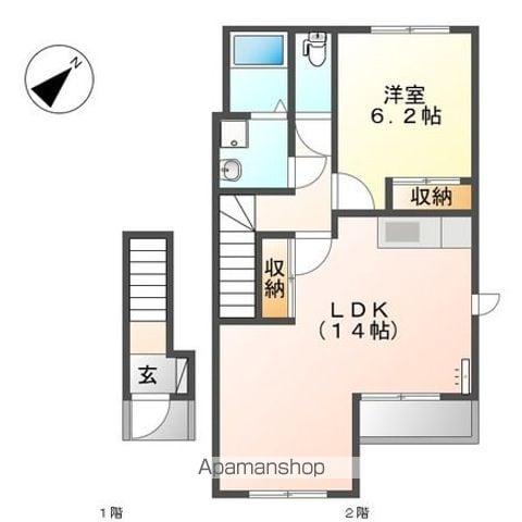 スターテラス白鳥(1LDK/2階)の間取り写真