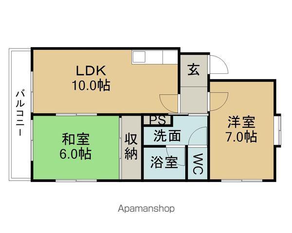 プリミエール鳥居松(2LDK/2階)の間取り写真