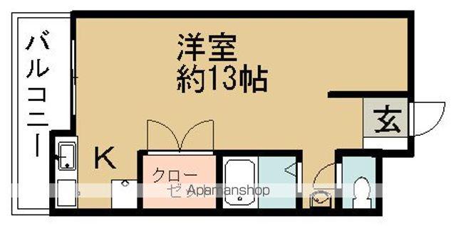 フラットT(1K/2階)の間取り写真