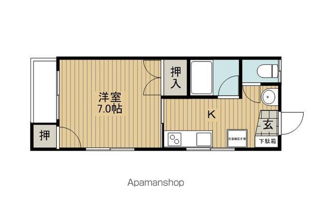 ハイツKK B棟(1K/1階)の間取り写真