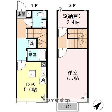 リースランドクリオネ A棟(1DK)の間取り写真