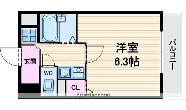 ディナスティ清水谷Ⅱ(1K/10階)の間取り写真