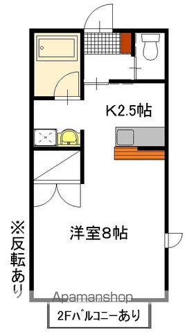 ディオコートマツモト D棟(ワンルーム/2階)の間取り写真
