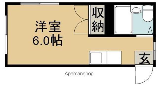 カーサデ藤原(1K/1階)の間取り写真