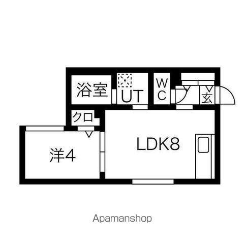 PRESCELTO東札幌(1LDK/2階)の間取り写真