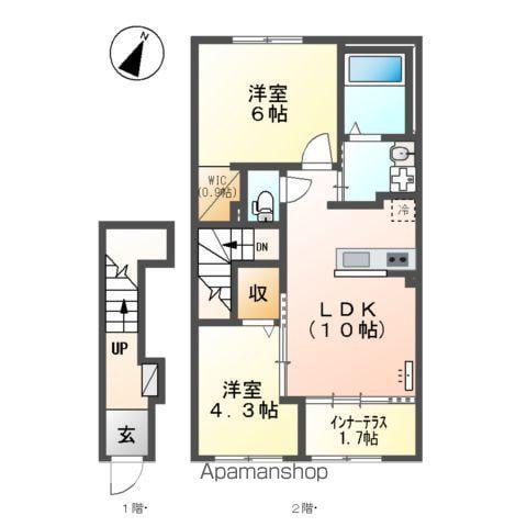 西金野井アパート工事(2LDK/2階)の間取り写真