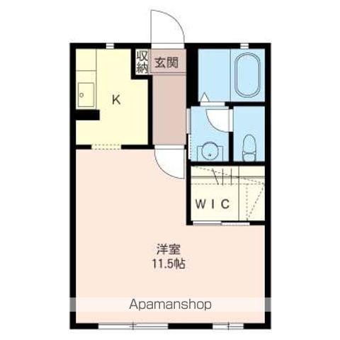 エミネンスB(ワンルーム/1階)の間取り写真