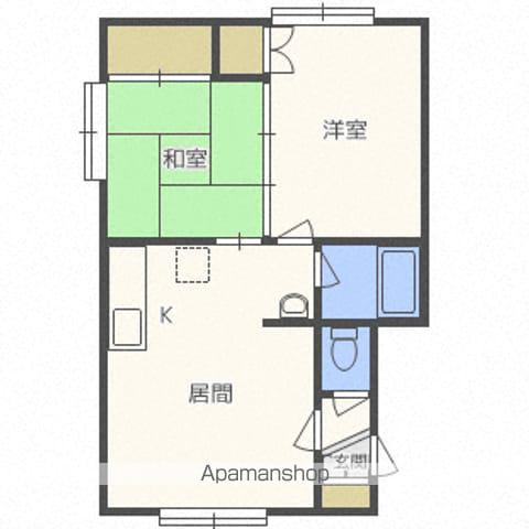 シャトーノース29(2DK/2階)の間取り写真