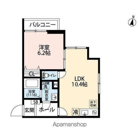 エクセラン柴崎町(1LDK/1階)の間取り写真