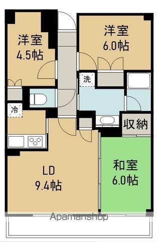東仙台五番館(3LDK/1階)の間取り写真