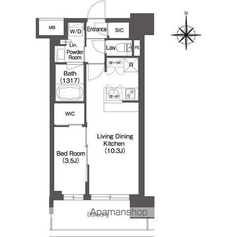 コンフォリア新大阪宮原Q(1LDK/7階)の間取り写真