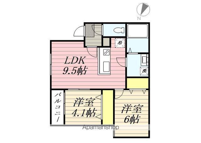 ベルデマール箱崎(2DK/3階)の間取り写真