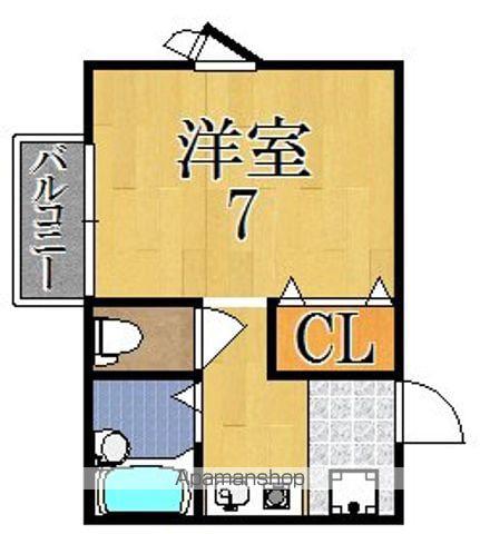 ウイング(1K/1階)の間取り写真